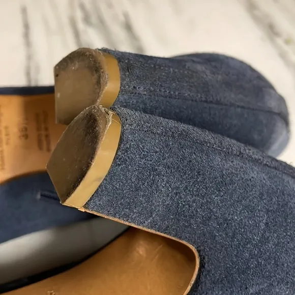 Maison Martin Margiela Blue Suede Peep-toe heel, side zip size 36.5 (6.5)