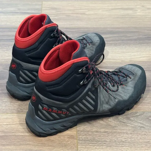 Mammut Alnasca Pro II Mid GTX Mens Approach in Black/Gray/Red - Size 12.5