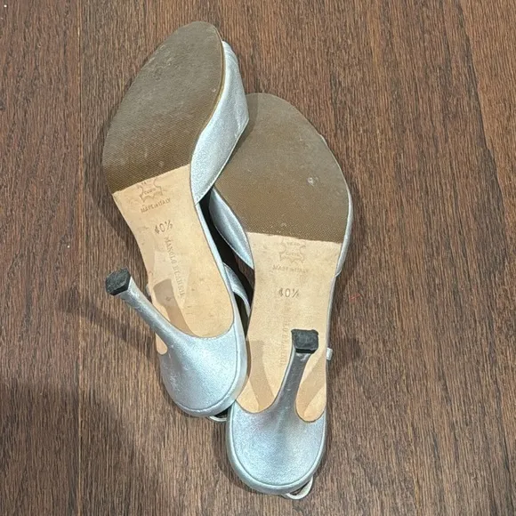 Manolo Blahnik Silver Dress Shoe Heels Size 40.5/10.5