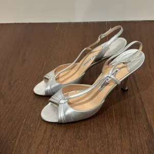 Manolo Blahnik Silver Dress Shoe Heels Size 40.5/10.5