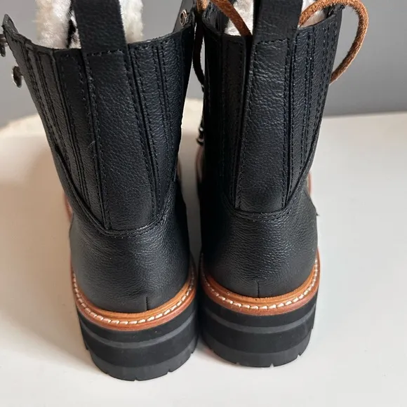MARC FISHER LTD - SIZE: 8.5- Izzie Shearling Leather Lug Sole Winter Boots -NEW!