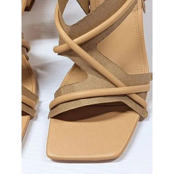 Marc Fisher LTD Women's Dayne Natural Square Toe Dress Sandals Size 10 MSRP $130