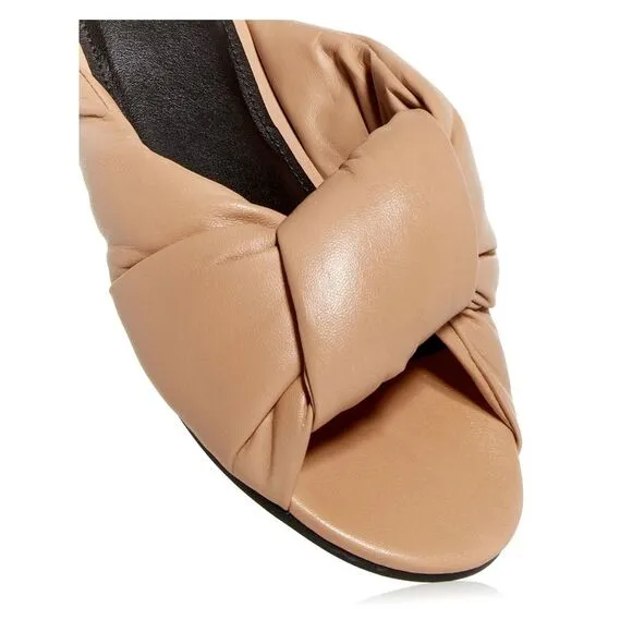 MARC FISHER Womens Beige Upper Olgalia Toe Slip On Leather Slide Sandals 5.5 M