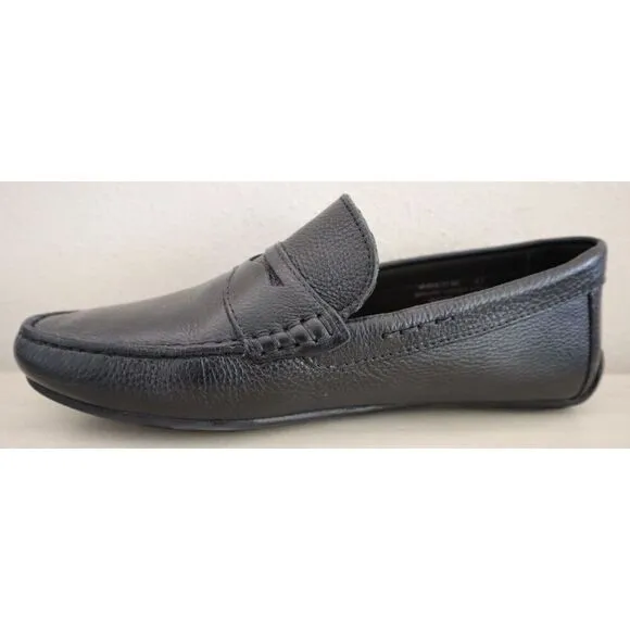 Marc Joseph New York Men Sz 8.5 Black Grainy Leather Nebraska Loafers Shoes