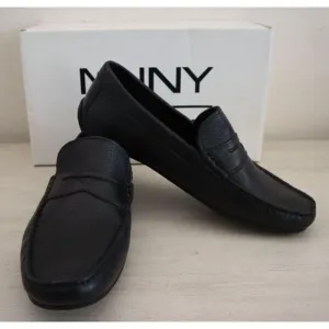 Marc Joseph New York Men Sz 8.5 Black Grainy Leather Nebraska Loafers Shoes