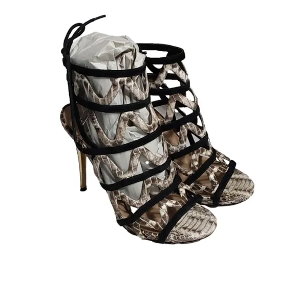 Marciano PYTHON PRINT CAGE GLADIATOR HEEL SHOES SIZE 38/8 M
