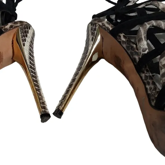 Marciano PYTHON PRINT CAGE GLADIATOR HEEL SHOES SIZE 38/8 M