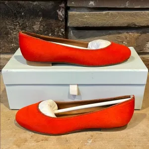 Margaux The Classic Limited Edition Vermillion Calf Hair Leather Ballet Flats