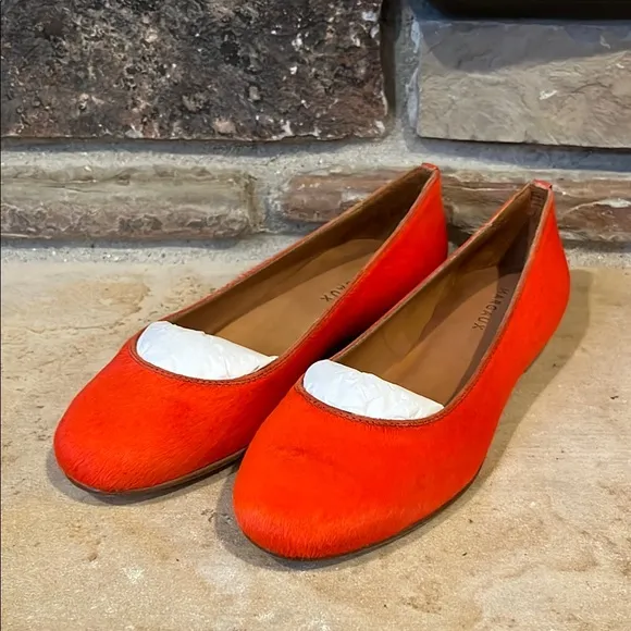 Margaux The Classic Limited Edition Vermillion Calf Hair Leather Ballet Flats
