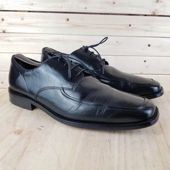 MARKS &amp; SPENCER Collezione Black Leather Oxfords Dress Shoes Lace-up 44.5 EUR