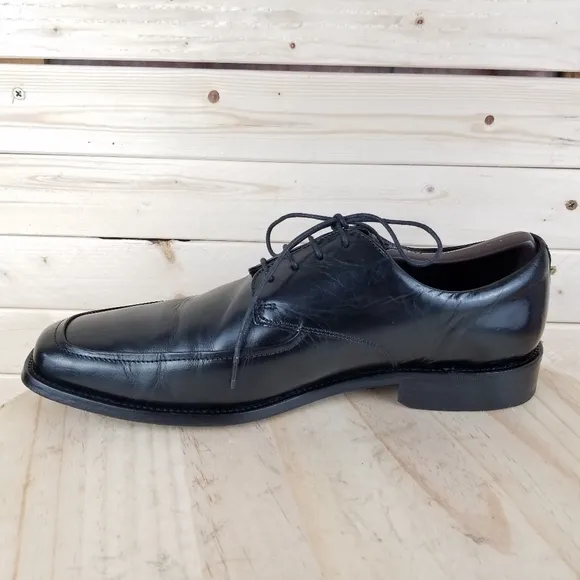 MARKS &amp; SPENCER Collezione Black Leather Oxfords Dress Shoes Lace-up 44.5 EUR