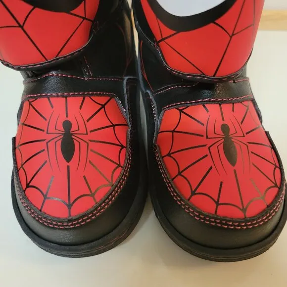 Marvel Black and Red Spiderman Winter Boots - Little Boys Size 7 NEW