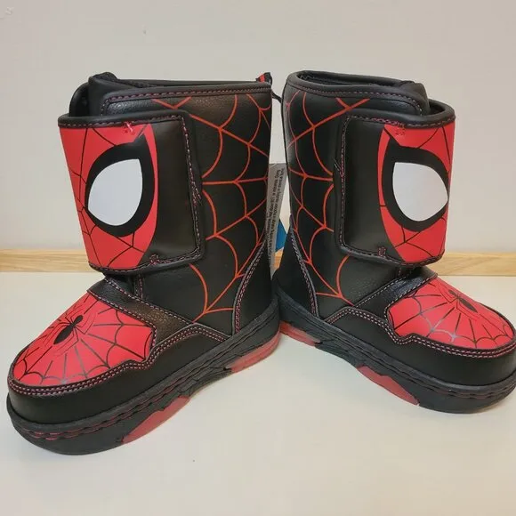 Marvel Black and Red Spiderman Winter Boots - Little Boys Size 7 NEW