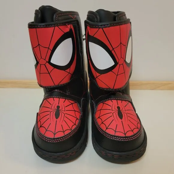 Marvel Black and Red Spiderman Winter Boots - Little Boys Size 7 NEW