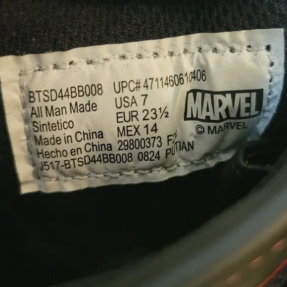 Marvel Black and Red Spiderman Winter Boots - Little Boys Size 7 NEW