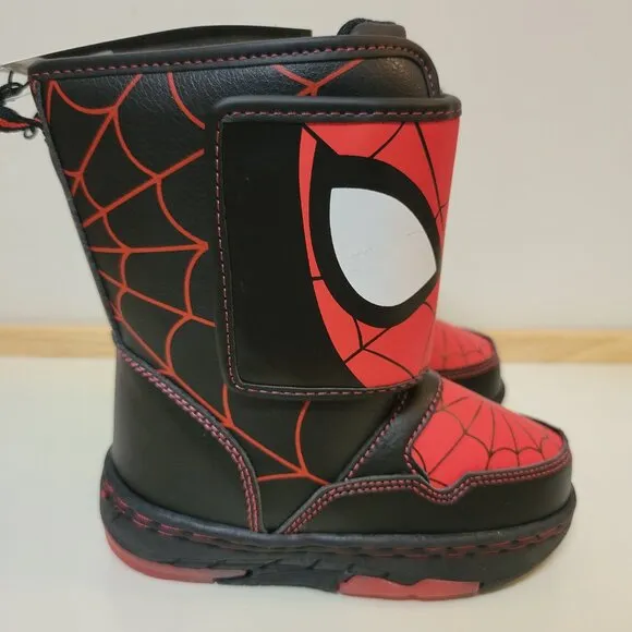 Marvel Black and Red Spiderman Winter Boots - Little Boys Size 7 NEW