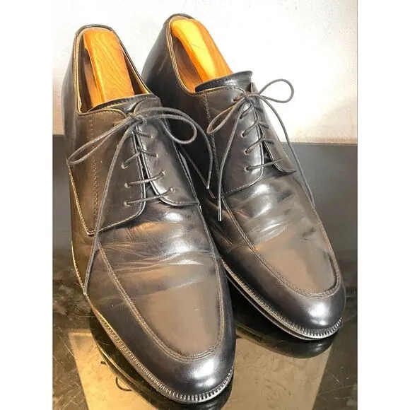 Massimo Emporio Derby Men Size 10 M Apron Toe Lace Up Dress Shoes Black Leather