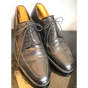 Massimo Emporio Derby Men Size 10 M Apron Toe Lace Up Dress Shoes Black Leather