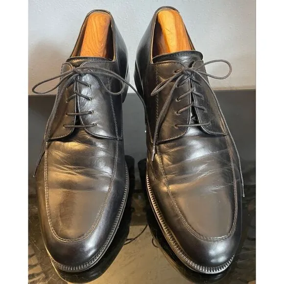 Massimo Emporio Derby Men Size 10 M Apron Toe Lace Up Dress Shoes Black Leather