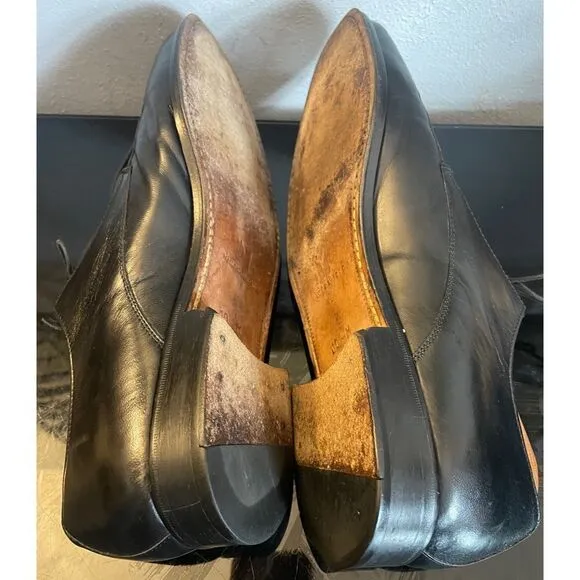 Massimo Emporio Derby Men Size 10 M Apron Toe Lace Up Dress Shoes Black Leather
