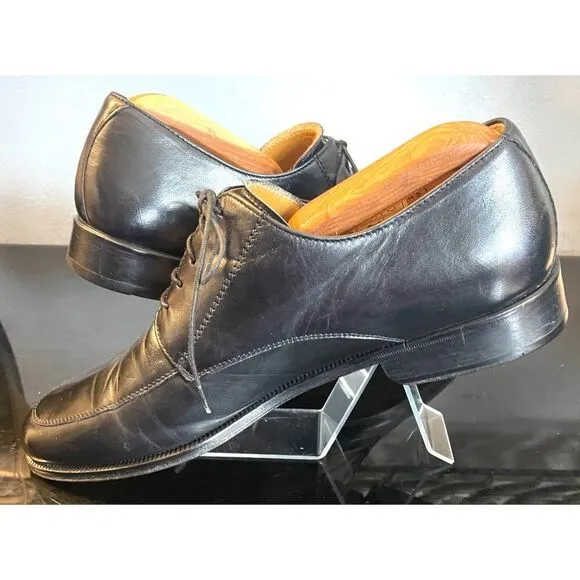 Massimo Emporio Derby Men Size 10 M Apron Toe Lace Up Dress Shoes Black Leather