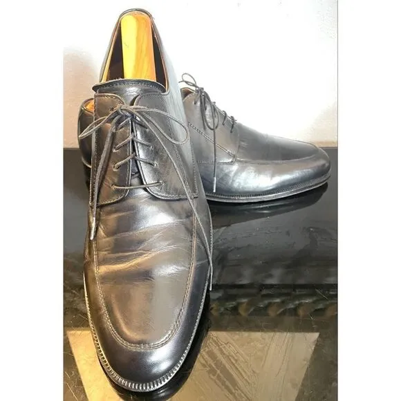 Massimo Emporio Derby Men Size 10 M Apron Toe Lace Up Dress Shoes Black Leather