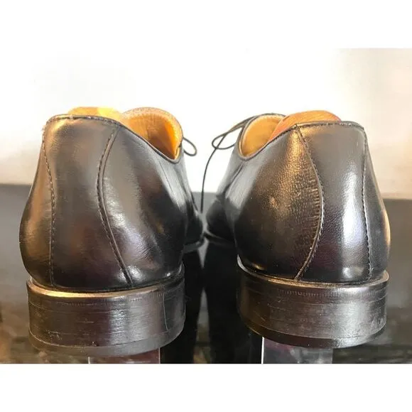 Massimo Emporio Derby Men Size 10 M Apron Toe Lace Up Dress Shoes Black Leather