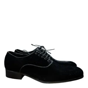 Maurice Black Velvet Lace Up Oxford Dress Shoes 44 11 Formal Event Wedding Groom
