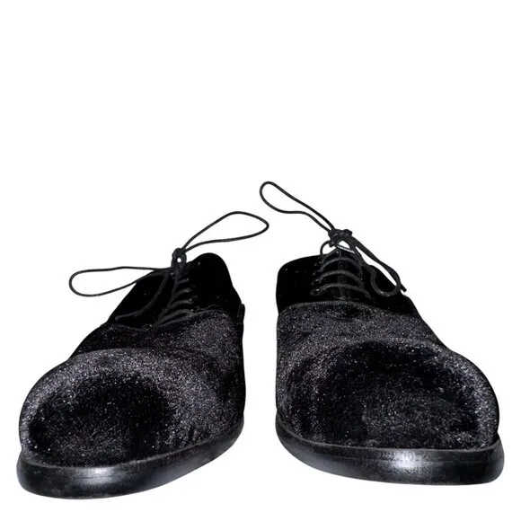 Maurice Black Velvet Lace Up Oxford Dress Shoes 44 11 Formal Event Wedding Groom
