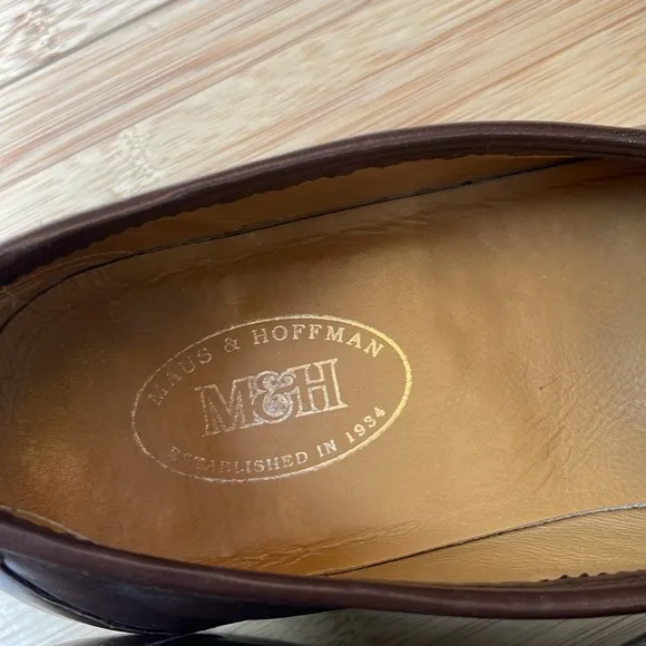 Maus &amp; Hoffman Men's Loafers Size 11 M Brown Leather Slip On Dress Shoes Spain