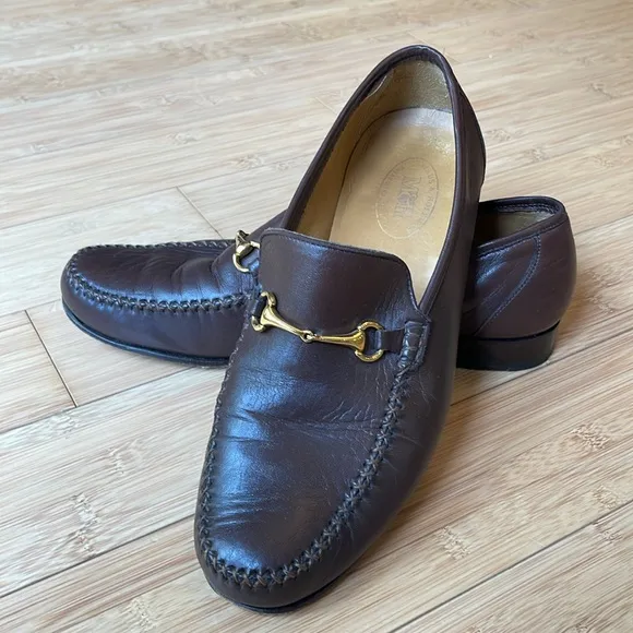 Maus &amp; Hoffman Men's Loafers Size 11 M Brown Leather Slip On Dress Shoes Spain