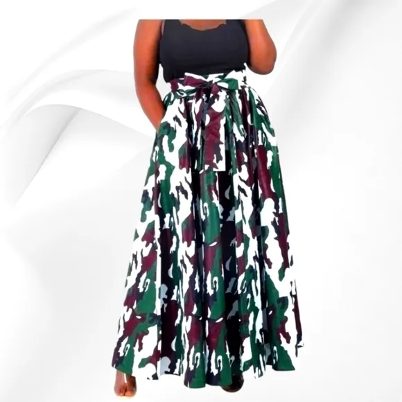 Maxi Skirt - Ankara - Camo Print