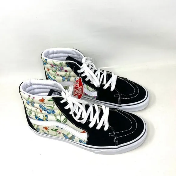 💖MEGA SALE💖VANS SK8-HI  Men Butterfly Floral Black White Canvas  VN0A5HXVUC0