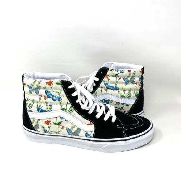 💖MEGA SALE💖VANS SK8-HI  Men Butterfly Floral Black White Canvas  VN0A5HXVUC0