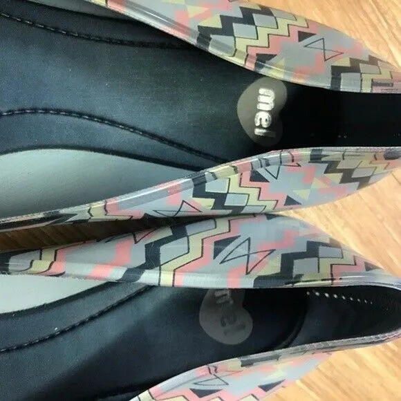 Mel by Melissa Mini Dreamed Womens Shoes Size 8 Glow Loafers Jelly Geometric
