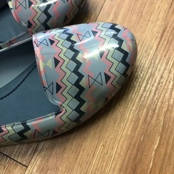 Mel by Melissa Mini Dreamed Womens Shoes Size 8 Glow Loafers Jelly Geometric