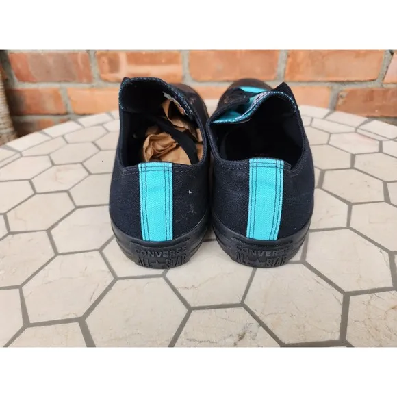 Men Size 13 - Converse Chuck Taylor All Star Low Black Tiffany Teal Blue Custom