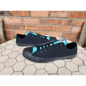 Men Size 13 - Converse Chuck Taylor All Star Low Black Tiffany Teal Blue Custom