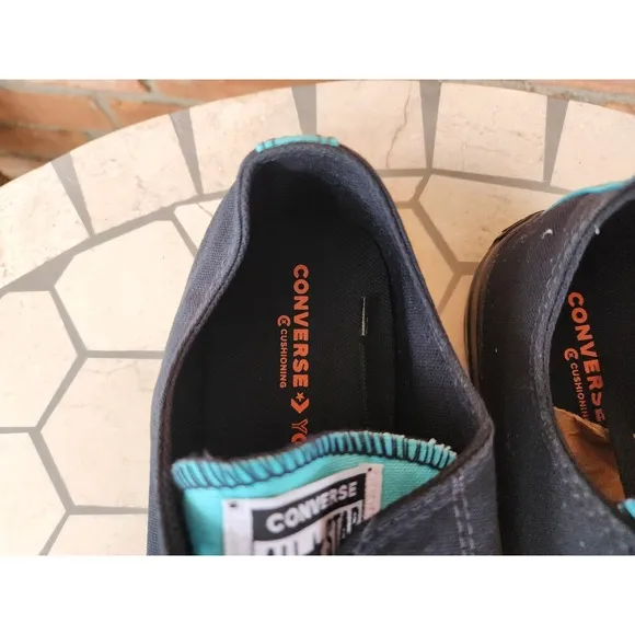 Men Size 13 - Converse Chuck Taylor All Star Low Black Tiffany Teal Blue Custom
