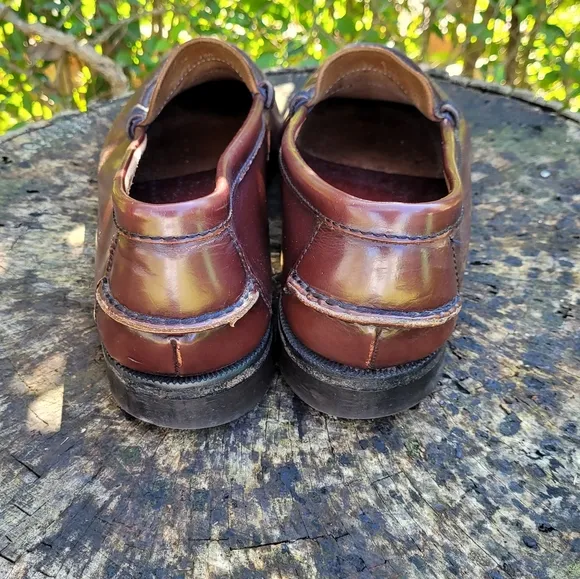 Men Vintage Brown Penny Loafers Size 10/Men Dress Shoes/ Men Slip On Shoes