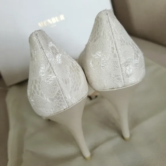 Menbur Novia REA Women's Ivory Heels Wedding Bridal Floral Lace Size 40