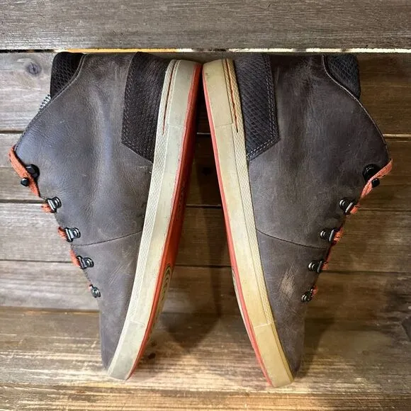 Mens Ahnu Fulton‎ Brown Leather Casual Waterproof Ankle Boots Sneakers Size 9 D