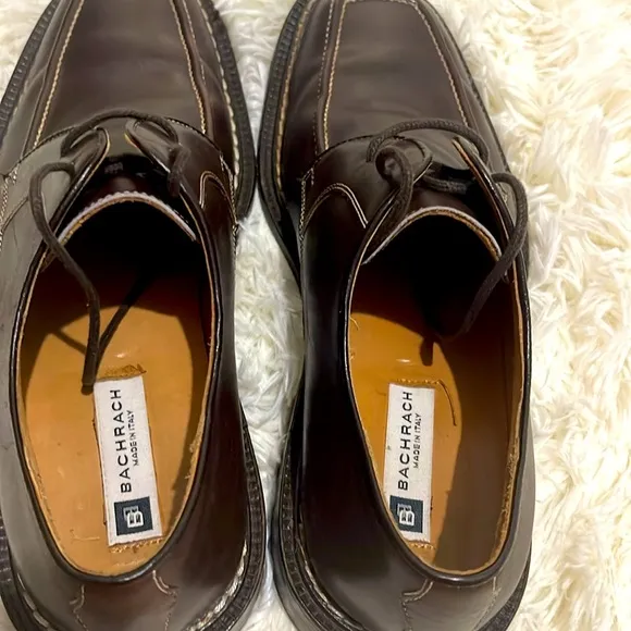 Men’s Bachrach Italian Leather Oxford Dress Shoes, Leather Soles and Upper, 9