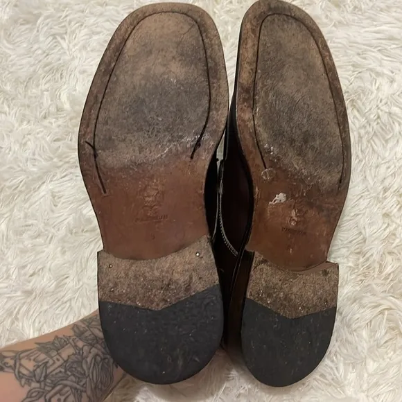 Men’s Bachrach Italian Leather Oxford Dress Shoes, Leather Soles and Upper, 9