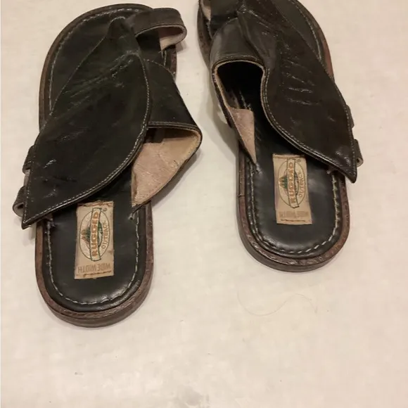 Men's Black Leather Sandals