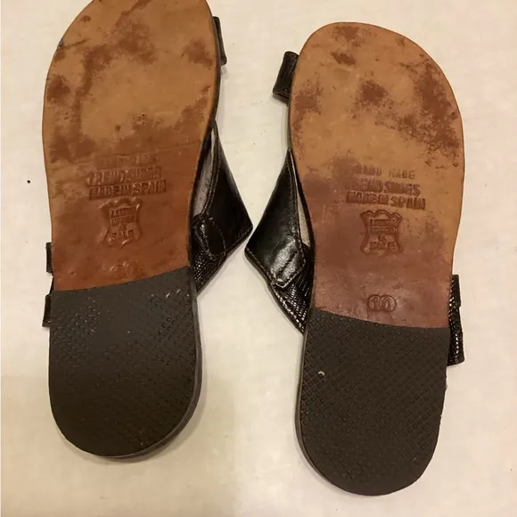 Men's Black Leather Sandals