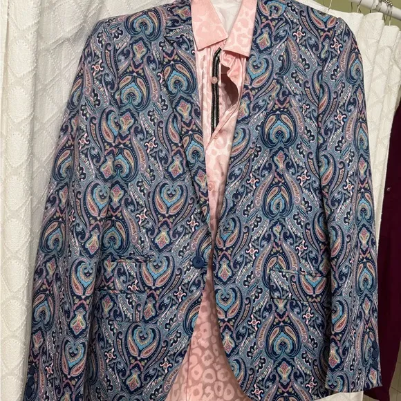 Men's Blue Paisley Blazer