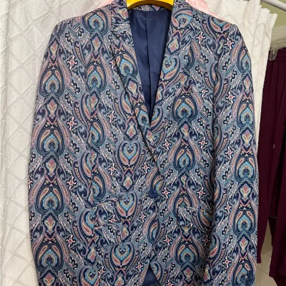 Men's Blue Paisley Blazer