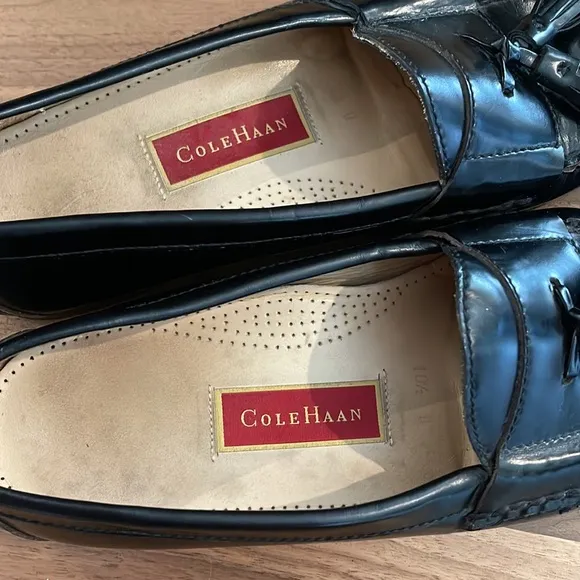 Mens Cole Haan Black dress shoes loafers size 10.5