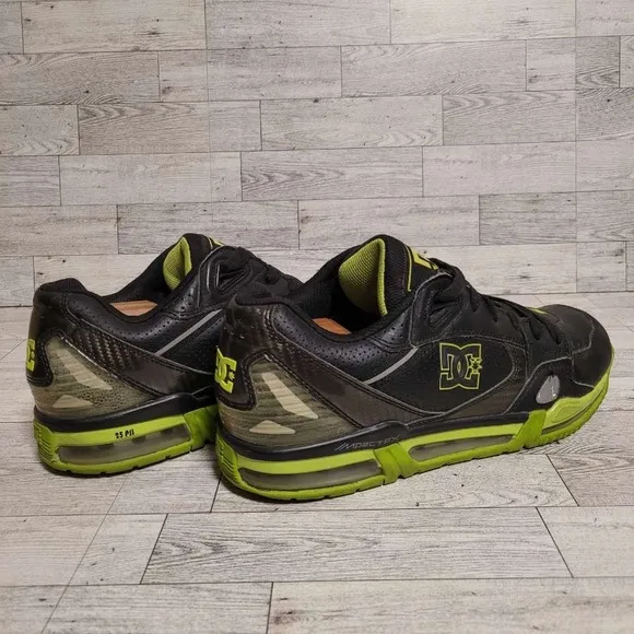 Men's DC Shoes Versa Flex 2 Black Green Monster Energy Skateboard Sneakers Sz 12
